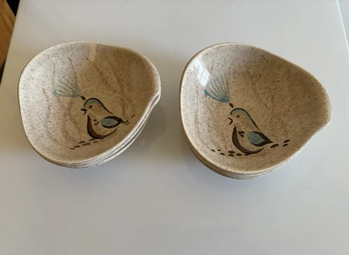 Set of 6 Red Wing Pottery MCM “Bob White” 5.5" Bowls EUC