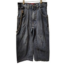 VTG JNCO Y2K 90's Jeans Kids Size 8 Chain Crown Logo Medium Wash Denim Jeans