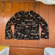 Fuzzy style avant garde y2k vintage sweater black knit sz XS