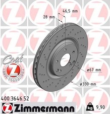 2x ZIMMERMANN Bremsscheibe SPORT Z 400.3646.52 für MERCEDES CL203 C209 A209 S203 2x ZIMMERMANN Bremsscheibe SPORT Z 400.3646.52 für MERCEDES CL203 C209 A209 S203
