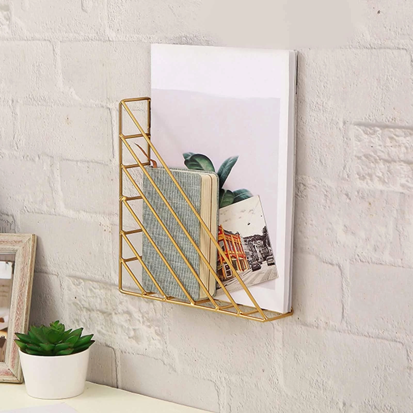 Triangle Wall Bookshelf Decorative Rack Space Saving Multipurpose Display
Opens in a new window or t