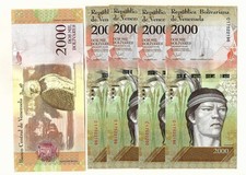 5x VENEZUELA 2000 BOLIVAR 2016 UNC