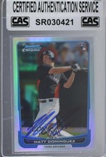 CAS Certified 2012 Bowman Chrome Refractor Matt Dominguez #162 Sealed Auto 3c7