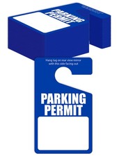 Parking Permit Hang Tags, 50 Pack, Poly Plastic Placards, Temporary Parking Pass