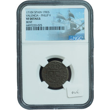 1710-V Spain 1 Treseta NGC VF Details Bent *JE
