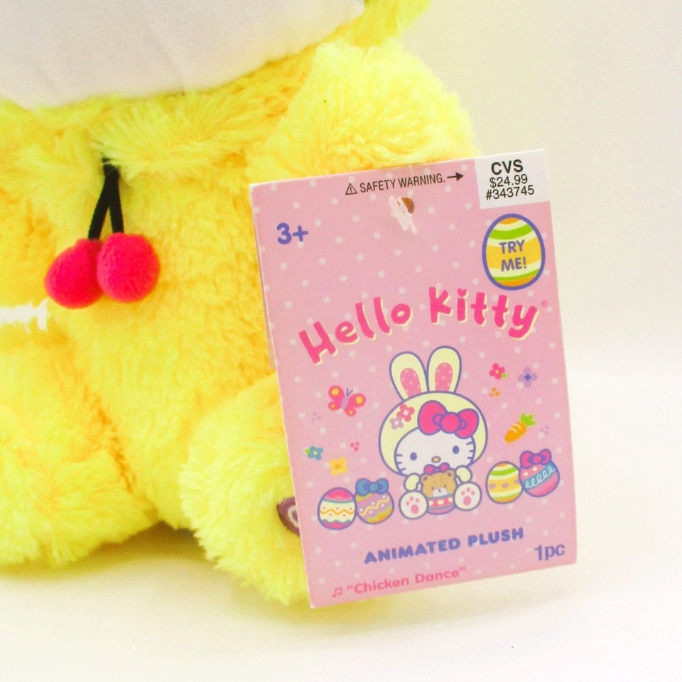Animated Hello Kitty Plush Chicken Dance Yellow Bunny Outfit New | eBay