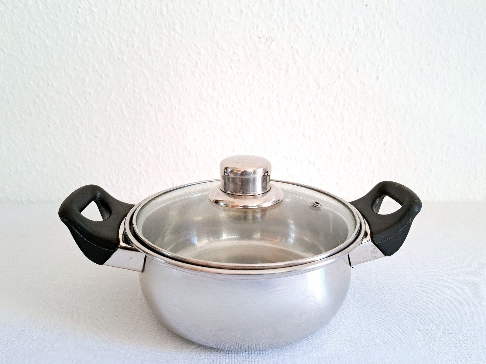 Berghoff Kochtopf 18/10 Edelstahl Topf, Sandwichboden, 1,3 Liter, gepflegt