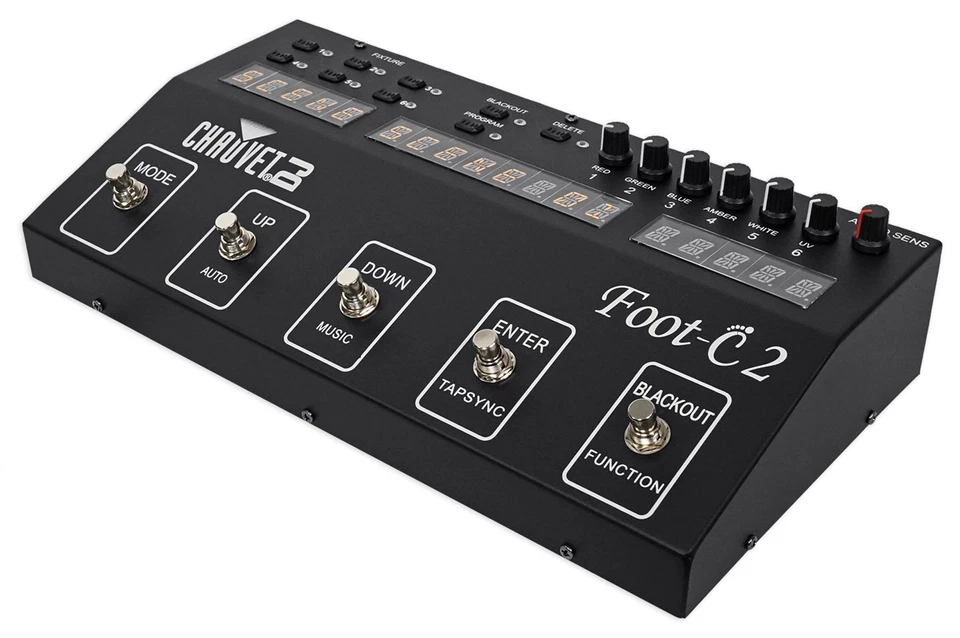 Chauvet DJ Foot C-2 36-Channel DMX Foot Controller w/MIDI Input w/Display+Cables - Image 4 of 4