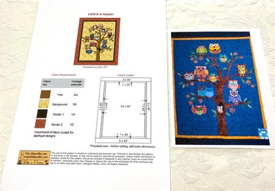 Life s a Hoot Quilt Muster + Bonus Eule Kissen Applikation Vorlagen (2010)