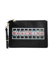 MOSCHINO COUTURE Women's Casino Black Leather Clutch Bag NIB