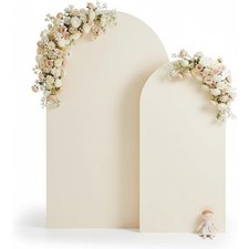 Ivory Arch Cover Set of 2, 7.2FT  6FT Stretch Spandex for Wedding Party Decor
