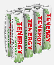 Eight Packs of AA NiMH rechargeable batteries. Tenergy, Powercell, Energizer