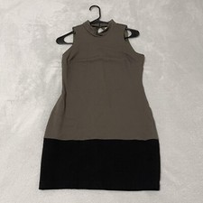 Emerald Sundae Sleeveless Sheath Mini Dress Medium Green Black Colorblock Mock