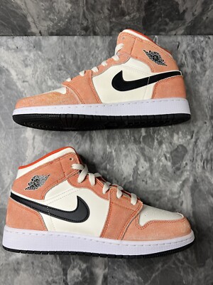 靴 Nike Air Jordan 1 Mid Team Orange Black Nike Air Jordan 1 AJ1 Mid SE Team Orange Black Men's Shoes