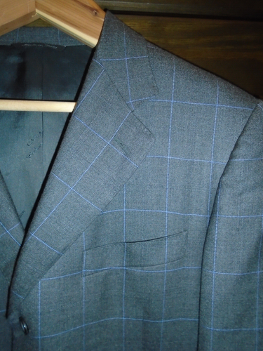 Canali Sport Coat - Pure Cashmere - Gray/Purple Windowpane 44R 54EU Full Canvas