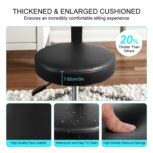22" Ergonomic Saddle Stool Hydraulic Swivel Rolling Saddle Chair with Backrest - Picture 11 of 14