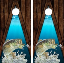 Bass Underwater Cornhole Board Decal Wraps w/FREE LAMINATION 3288