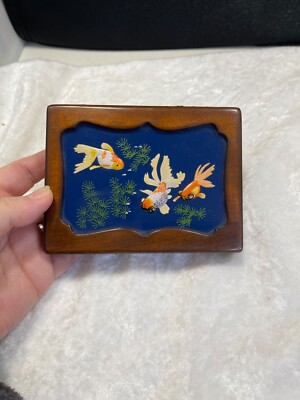 chinesekoi fish lid box Togetherness Tray Candy Holder Dating back to Ancient China Modern Blue Koi Fish Large