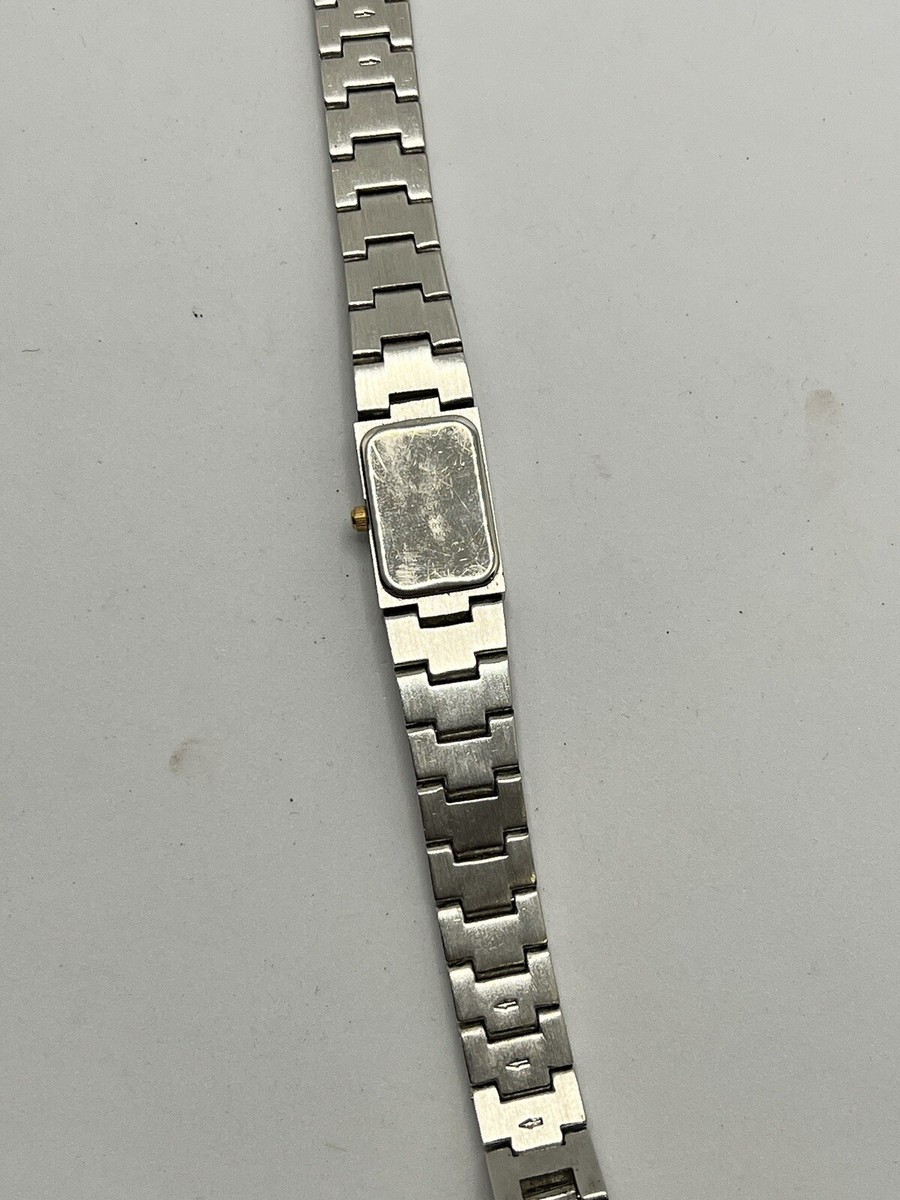 Ladies Elgin Watch Dress White & Rose Gold Baguette Crystals  display picture 2