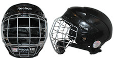 Reebok  Ice Hockey Helmet BLACK w Cage Size: ...
