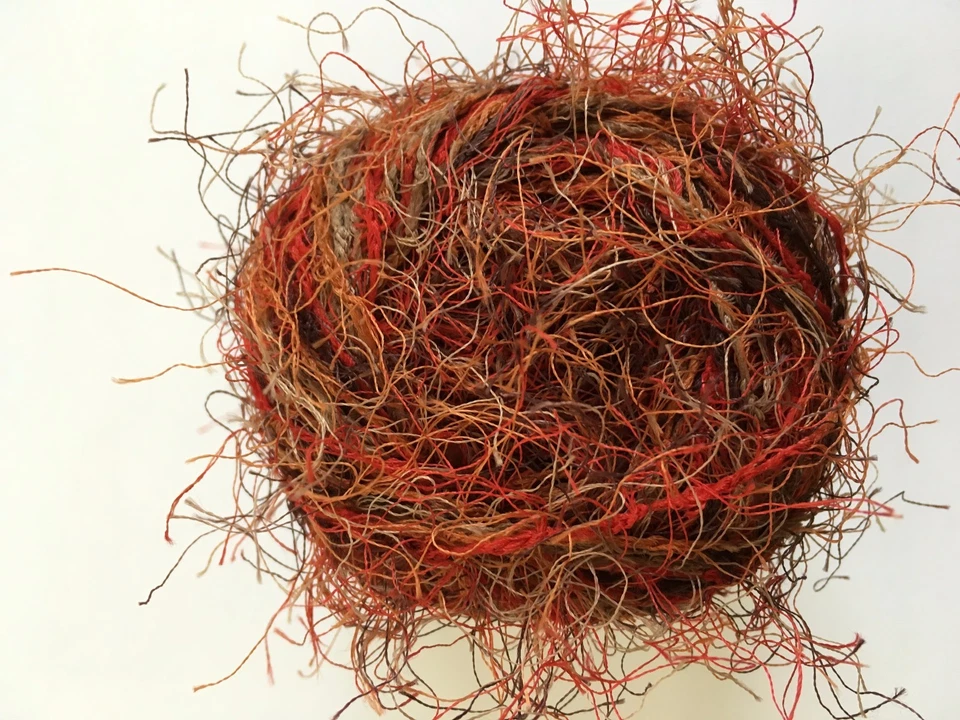 Crystal Palace Fizz Eyelash Yarn #7124 Brickyard - Red Copper Taupe Black 50g - Image 2 of 3