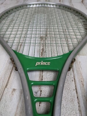Raquette De Tennis Prince Classic Verte Aluminium 4 1/4 - Vintage 1982 Avec Housse, Rare !