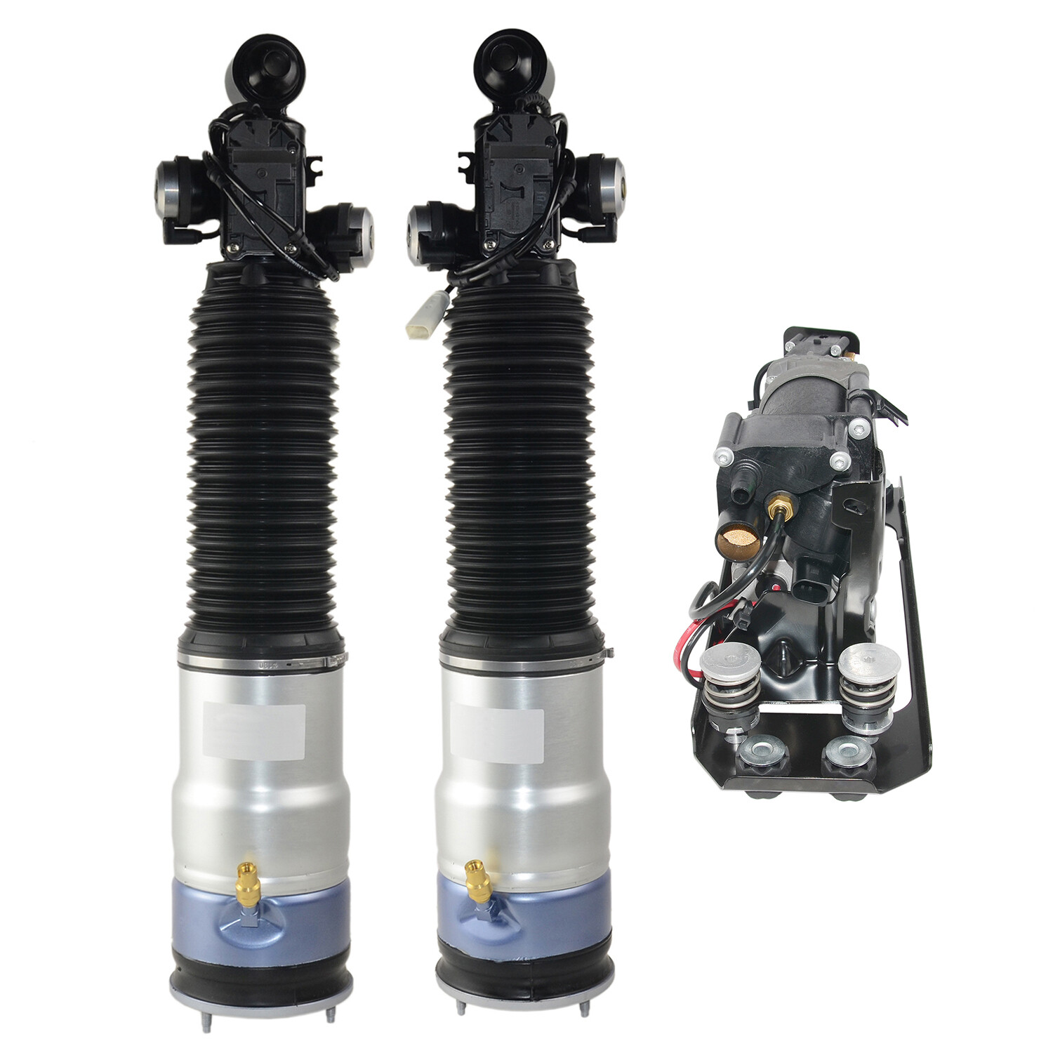 Pair Rear Air Struts Absorbers+Air Suspension Compressor For BMW 750Li ...