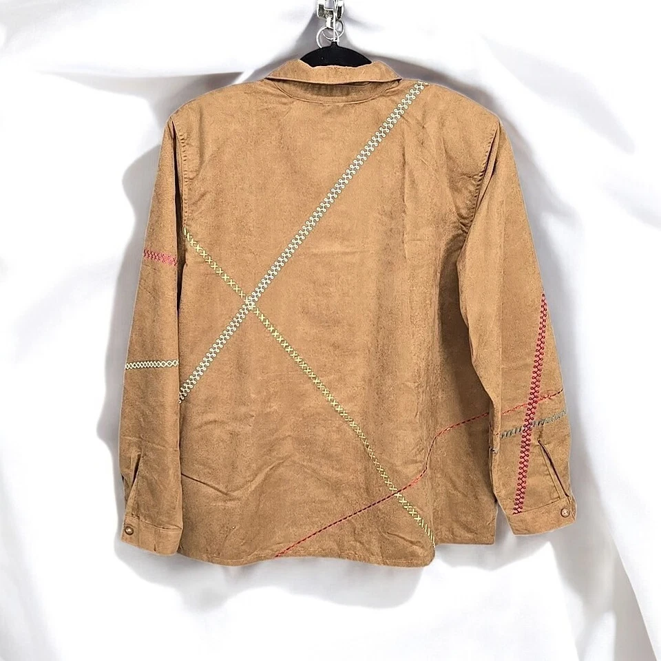 De Colección Koret Petites Falda Traje Mujer PL Marrón Imitación Gamuza Abotonada Adornada Foto 4 de 4