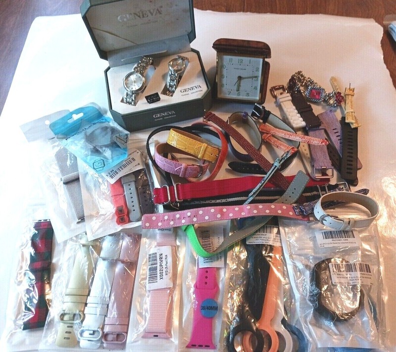 Lot of Watches for parts. repair. Geneva set, Vintage time piece, bands, pieces.