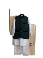 Indian Pakistani Boy Cotton Kurta Shalwar Jamawar Waistcoat Enthic Dress