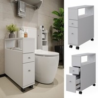 Badschrank Fynn Weiß 18 X 62 Cm 2 Schubladen Vicco