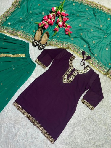 Vestido Bollywood Traje Paquistaní Indio Boda Dhoti Top Falda Fiesta Ropa - Imagen 6 de 19