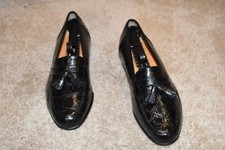 GORGEOUS SALVATORE FERRAGAMO "GENUINE CROCODILE" ITALY MADE LOAFERS 7 D 2595