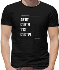 Surfing Coordinates Lacanau Mens T-Shirt - Surf - Surfer - Beach - Sport - Board