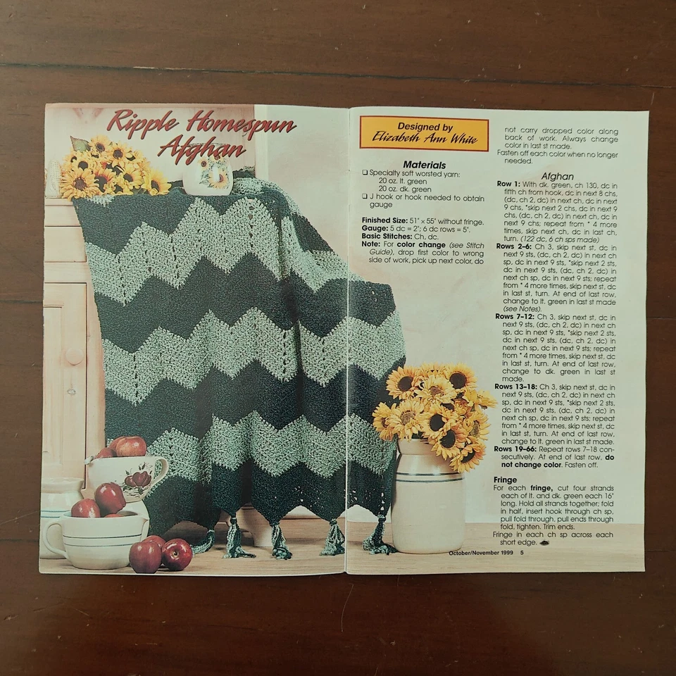 Annie's Crochet to Go! #119 Oct/Nov 1999 Jack-O-Lantern Afghan Halloween 🎃🧵 - Image 4 of 4