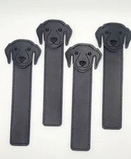 4 New Adorable Genuine Leather Bookmarks; Brown, Labrador Retriever Lab Dog USA