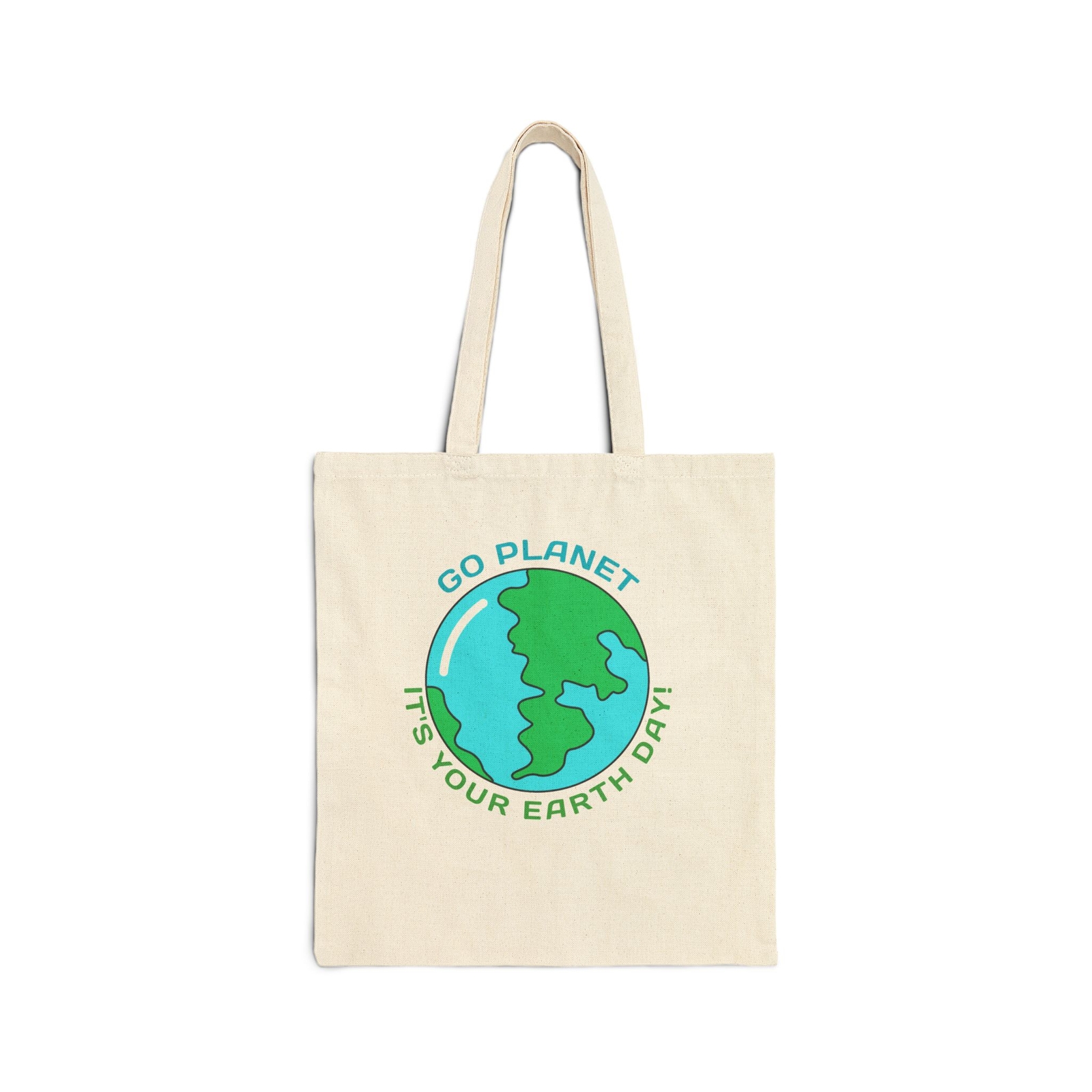 Go Planet Earth Day Cotton Canvas Tote Bag Eco Friendly  