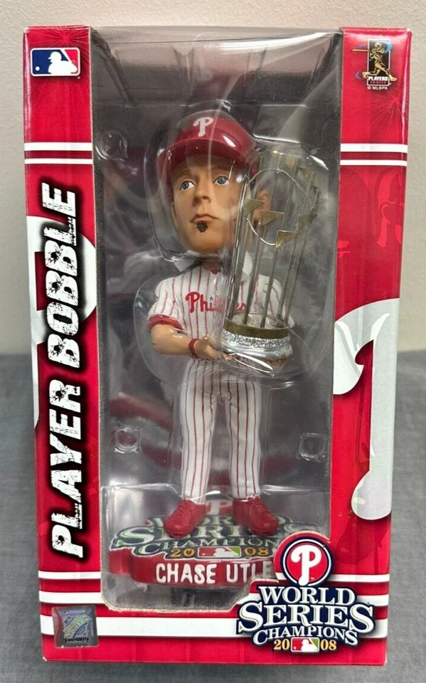 Phillies Chase Utley World Series 2008 Bobblehead + коробка - ограниченный выпуск #705 - Изображение 2 из 4