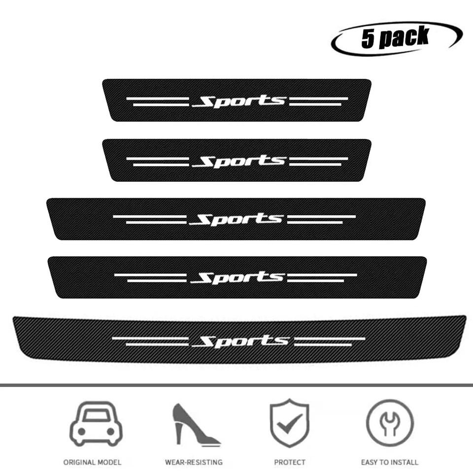 5PCS For Nissan Car Door Plate Sill Scuff Anti Scratch Decal Sticker Protector - image 2 of 4