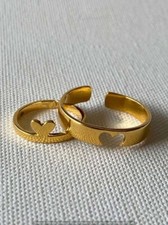 Gold Ring Matching Couple Heart Ring Handmade Stacking Fashion Valentine Ring