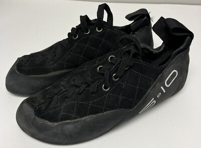 5-10 Five Ten Stealth C4 Rock Climbing Shoes Womens 8 Black Lace Up Bouldering