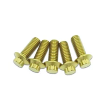 3/8"-16-1.0" Gold Titanium Mounting Rear Brake Rotor Bolts for Harley Davidson