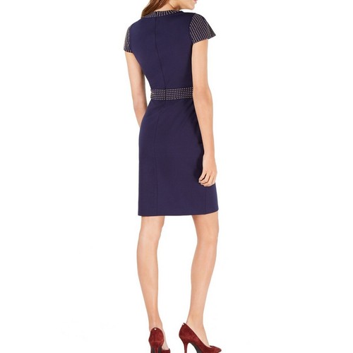 MICHAEL KORS Women's Petite Studded Cap-sleeve Sheath Dress TEDO - Picture 2 of 2