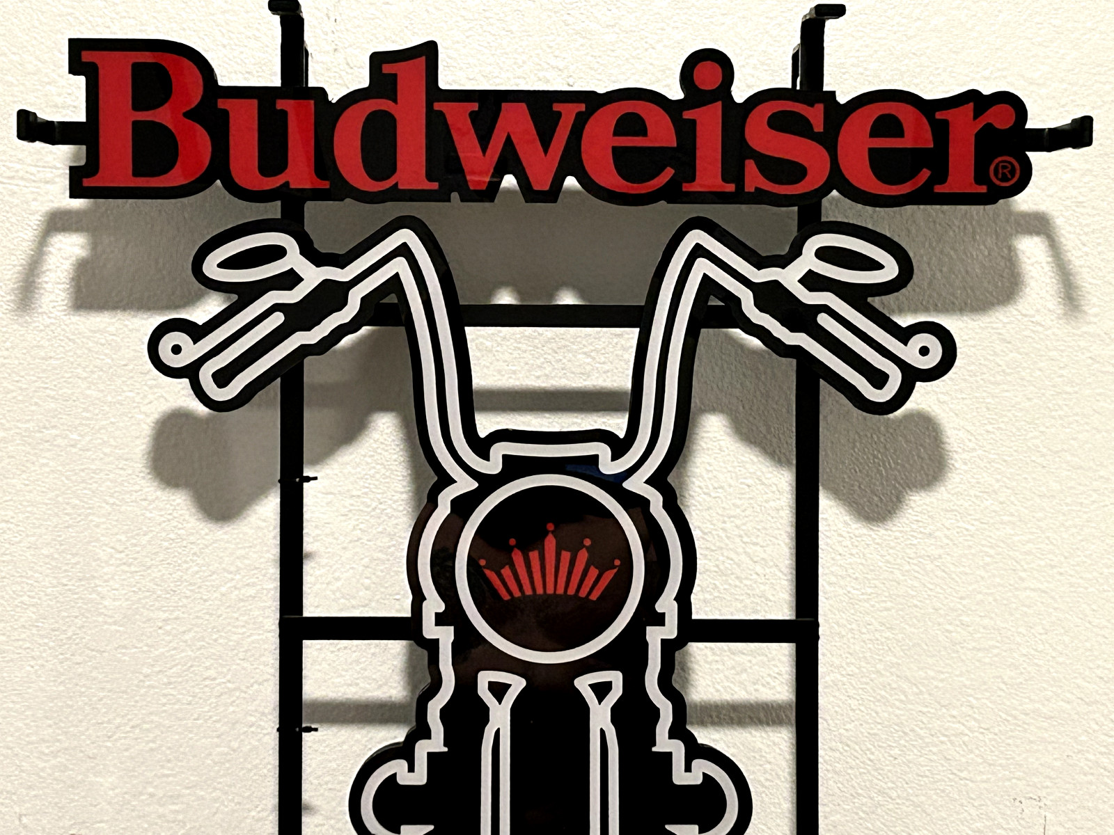 BUDWEISER HARLEY-DAVIDSON MOTORCYCLE LED BAR LIGHT MAN CAVE DISPLAY DECOR NEW