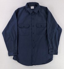 JC Penny VTG 70s Big Mac Penn-Prest Blue Button Up Shirt Long Sleeve Mens XXL