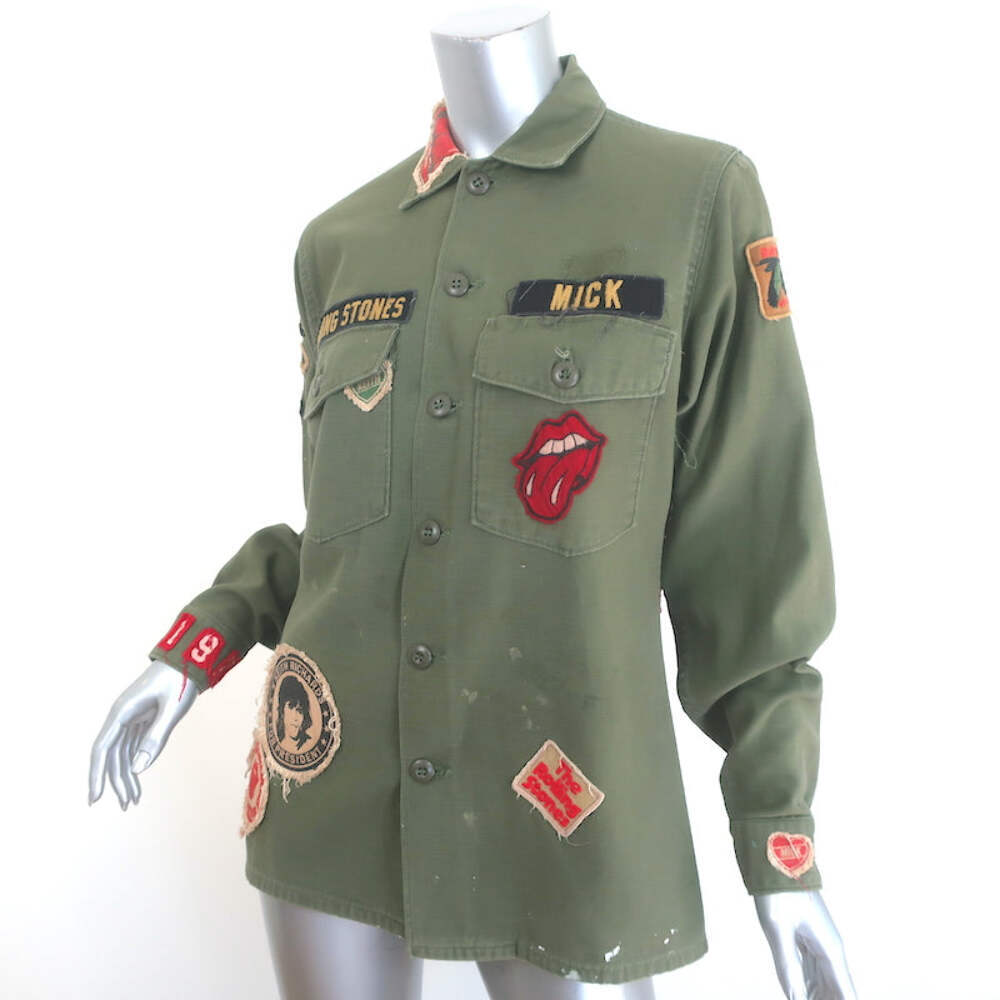 Madeworn Rolling Stones Army Jacket Military Green Cotton Size Extra Small - Main Image