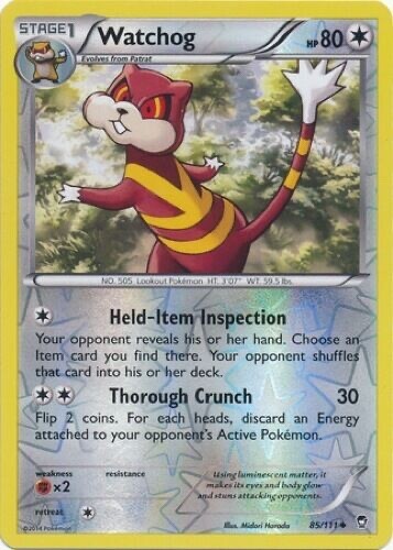 Pokemon - Watchog - 85/111 - Reverse Holo - XY: Furious Fists. - NM/M