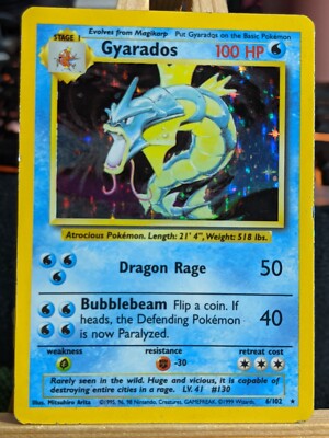 Gyarados Holo 6/102 MHP Pokemon Card