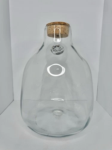 HTF Vintage MCM Huge Blenko Glass 7511 Canister In Crystal 15.5” W/cork stopper