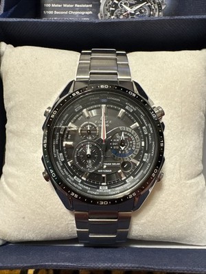 1805 EDIFICE SOLAR  EFR CASIO Men Wrist Watch Japan Silver Clasp Band NIB